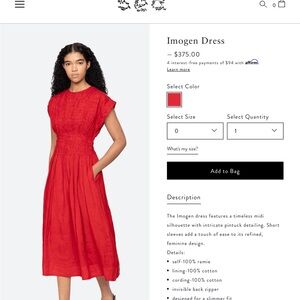 Sea New York Red Imogen Midi Dress